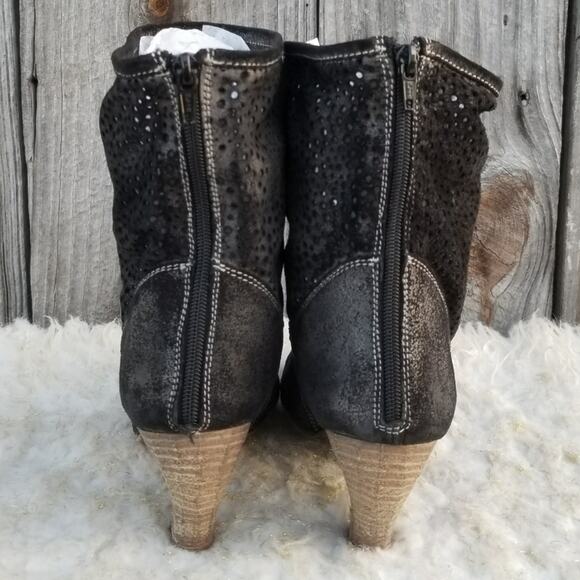 Black/Gray Leather Ankle Boots Eric Michael Lola Sabbia Lago EU Size 40 Booties - Picture 5 of 13